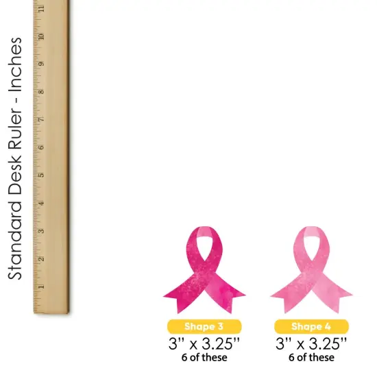Big Dot of Happiness Pink Ribbon Decor - Small DIY Breast Cancer Awareness Cut-Outs - 24 Count {6}