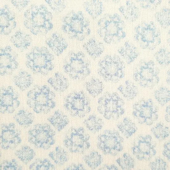 1 Yard Rayon Crinkle Off White/Blue Woven Fabric, 50/52&Prime; Wide 100% Rayon {1}