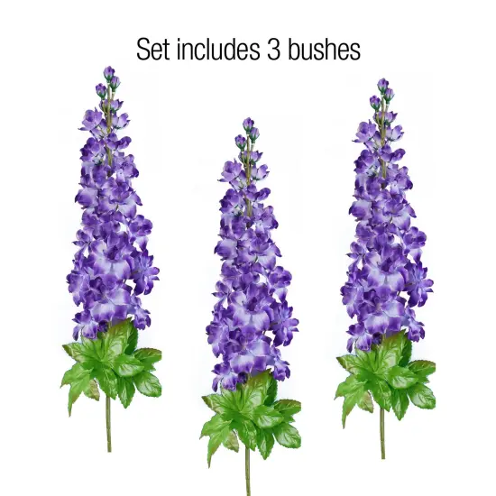 Collections Etc Gorgeous Artificial Delphinium Bushes - Set of 3 {4}