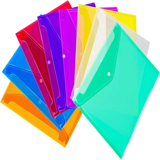 Plastic Envelopes (Pack of 8) - 8 Colors {1}