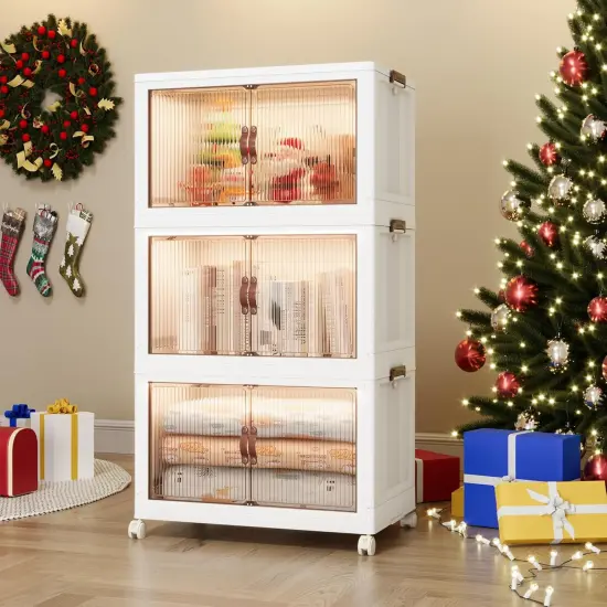 3Pack Collapsible Storage with Wheels {5}