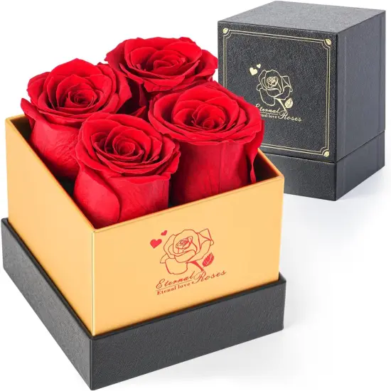 4 Piece Preserved Roses Gift {1}