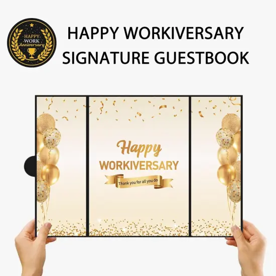 Black Gold Happy Workiversary Party Decorations, Happy Work Anniversary {2}