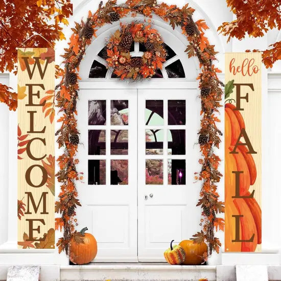 Welcome & Hello Fall Banners for Front Door {5}