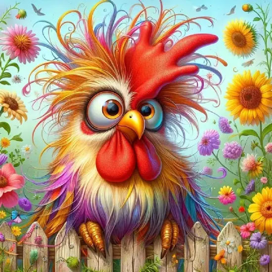 Chicken Diamond Painting Kits for Adults, DIY Flowers Diamond Art Kits for Beginners,5D Diamond Art Kits Round Full Drill Diamond Painting for Home Wall Decor Present 14&times;14inch {1}