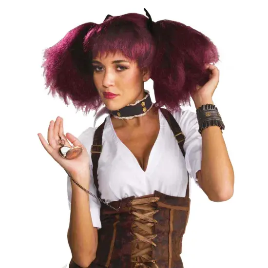 Steampunk Faux Leather & Gears Bracelet Adult Costume Jewelry {4}