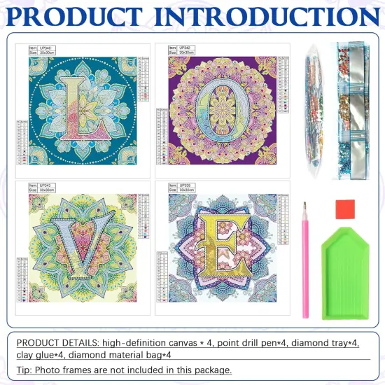 4 Pieces Special Shaped Diamond Painting Kits {2}