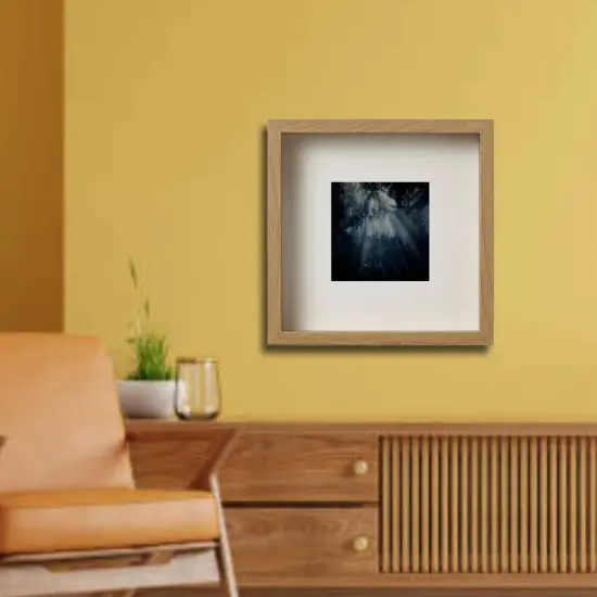 9&frac34;x9&frac34;" Oak Effect Frame with Mount Hang or Stand Deep Frame No-Nail Hanging {3}