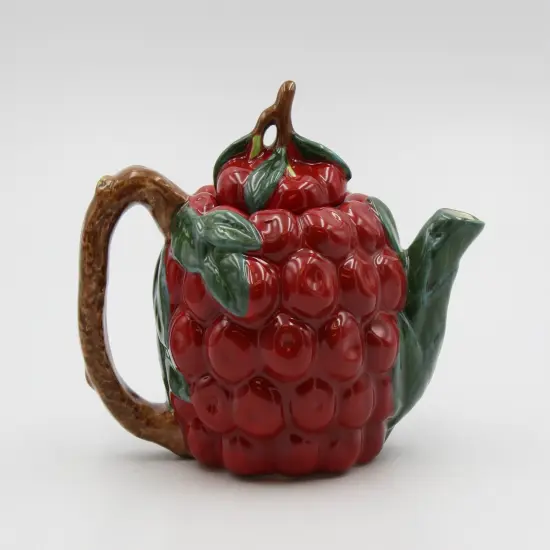 Ceramic Cherry Teapot, Afternoon Tea, Gift for Her, Gift for Mom, Kitchen Decor, Cafe Decor {3}