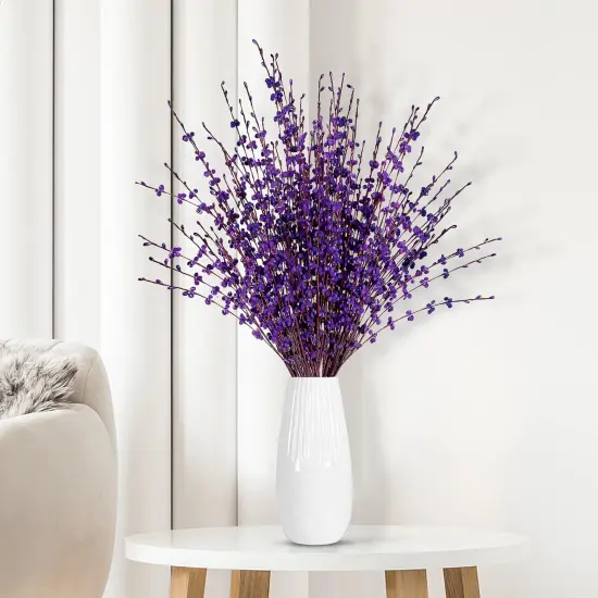 10 Pcs 29.5&rsquo;&rsquo; Long Artificial Jasmine Flowers (Dark Purple） {5}