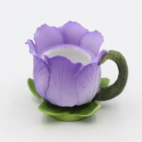 Ceramic Purple Tulip Flower Votive Candle Holder, Gift for Her, Gift for Mom, Home Decor {3}