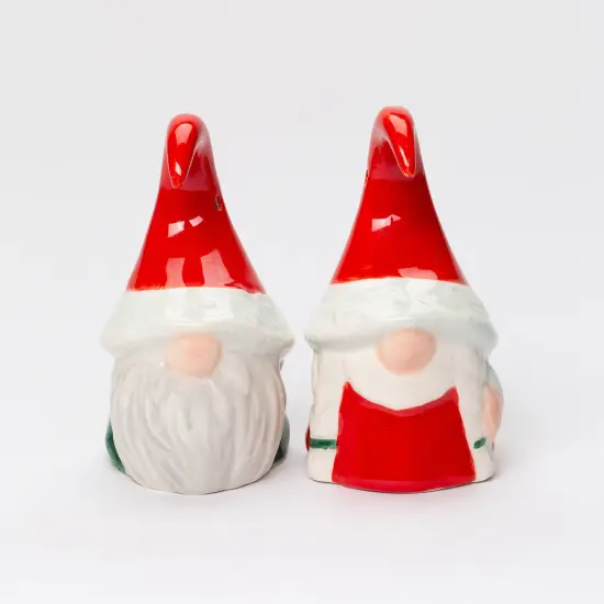 Ceramic Christmas Gnome Couple Salt And Pepper Shakers, Fairy Garden Décor, Gift for Her, Gift for Mom, Kitchen Décor, Christmas Décor {3}