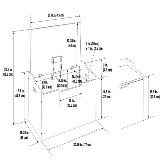 Badger Basket Bench Top Toy Box White {4}