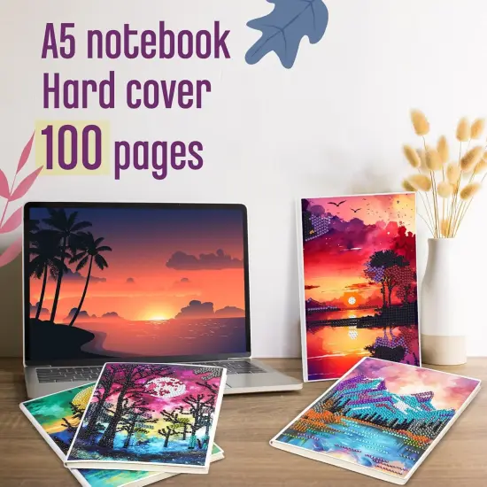 Diamond Art Journal DIY Art Kits Sets A5 Leather Painting Sketchbook Back to School {4}