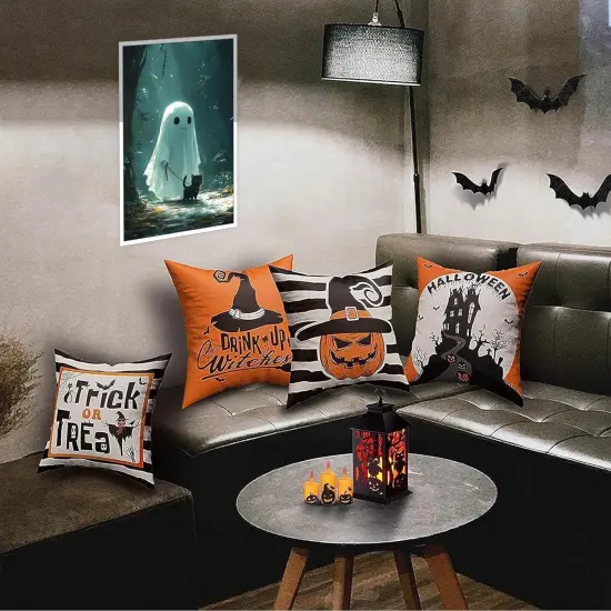 Retro Halloween Posters - 12x16 Inches (Unframed) {2}