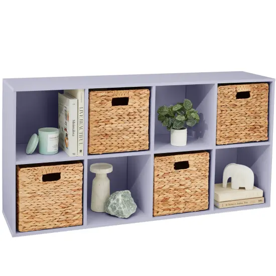 Best Choice Products 8-Cube Bookshelf, 11in Display Storage System, Organizer w/ Removable Back Panels Sage {7}