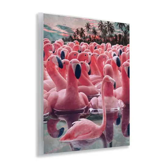 Stupell Industries Flamingo Among Floats Wall Plaque Art Design by Ziwei Li {3}