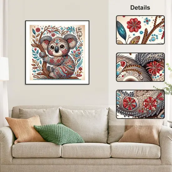 Diamond Painting Kits for Adults Koala, 5D Special Shape Diamond Art Kits for Beginners, Crystal Rhinestones Diamond Painting for Home Wall Decoration Gift 12&times;12inch, Animal {3}