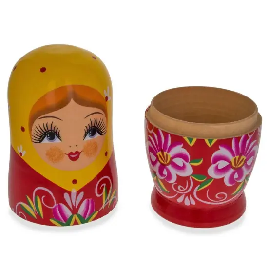 Matryoshka Wooden Nesting Doll Piggy Bank 6.5 Inches {4}