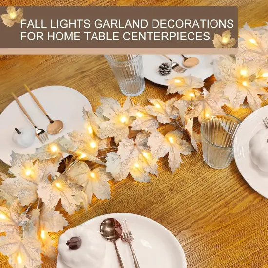 3 Pack Fall Garland with Lights - 20Ft 60LED {4}