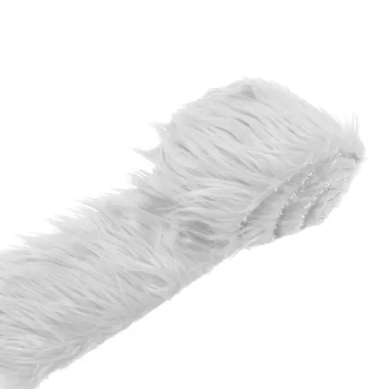 18" x 60" Size Shaggy Long Pile Faux Fur Strip Fabric for Costumes Crafts Trims Decor Projects White {1}