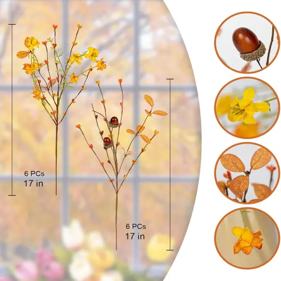 12 Pack Fall Floral Picks Flower Arrangement Centerpieces {4}