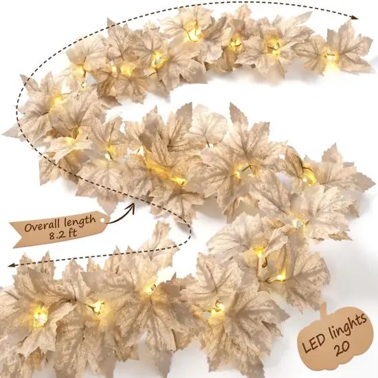 2 Pack Lighted Fall Garlands - 8.2Ft {2}