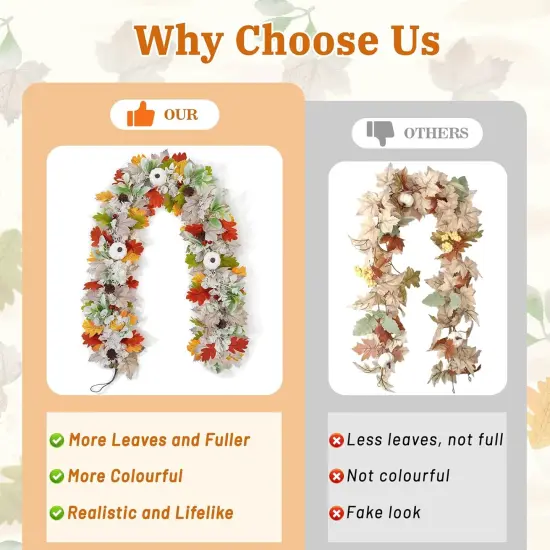 White Fall Garland - 5.9Ft {2}