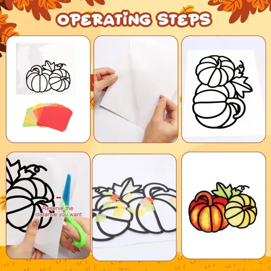 12 Pack Pumpkins Craft Kit Make You Own Pumpkin Stained Glass {4}