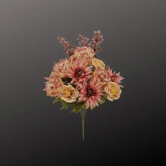 27" Mauve Artificial Peony Mum Rose Bush – Fall Faux Flower Stems-85205-MV {3}