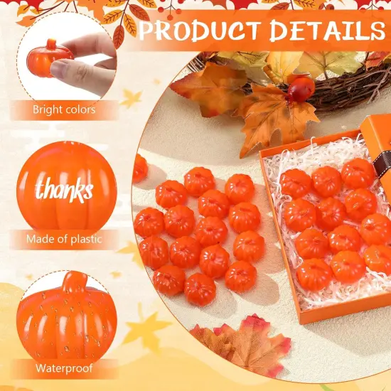 150 Pcs Fall Artificial Pumpkin Table Centerpiece {2}