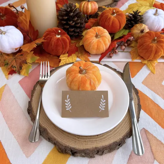 12 Pcs Assorted Velvet Pumpkins Table Centerpiece {4}