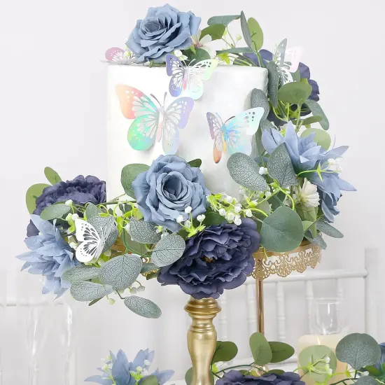 Rose Greenery Garlands for Wedding Table Backdrop Arch Centerpieces Decorations {6}