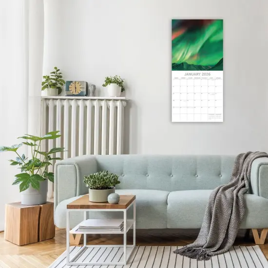 The Gifted Stationary 2026 Square Wall Calendar, Northern Lights, 16-Month Natural World Theme Hanging Calendar with 180 Reminder Stickers, Month Planner for Home, or Creative Spaces, 12x12 In Multicolor {2}