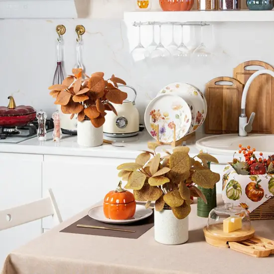 2 Pcs Artificial Fall Flowers Autumn Mini Plants {2}