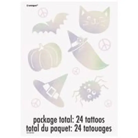 Groovy Halloween Iridescent Foil Tattoos 24ct {1}