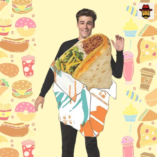 Gordita Crunch Costume Funny Taco Tunic Halloween Food Party Outfit {3}