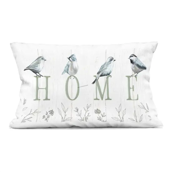 Stupell Industries Birds Perched Home Letters Indoor Pillow, 14 x 7 x 20 {1}