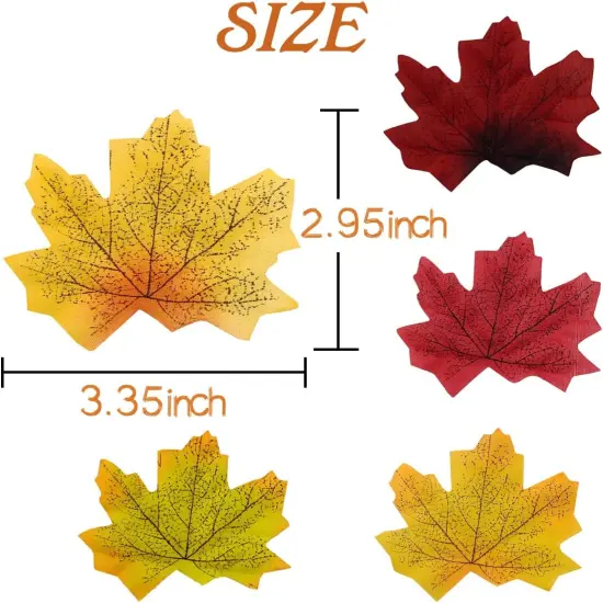 500PCS Artificial Autumn Maple Leaves Mixed Fall Colored Leaf {2}