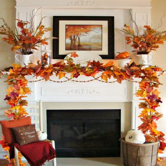 2 Pack Fall Garland Maple Leaf, 5.9Ft/Piece Hanging Vine Garland {2}