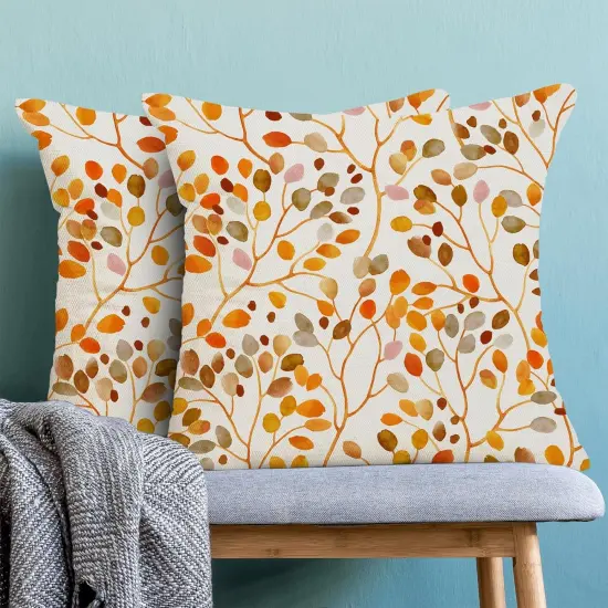 Colorful Leaves Decorative Throw Pillows {1}