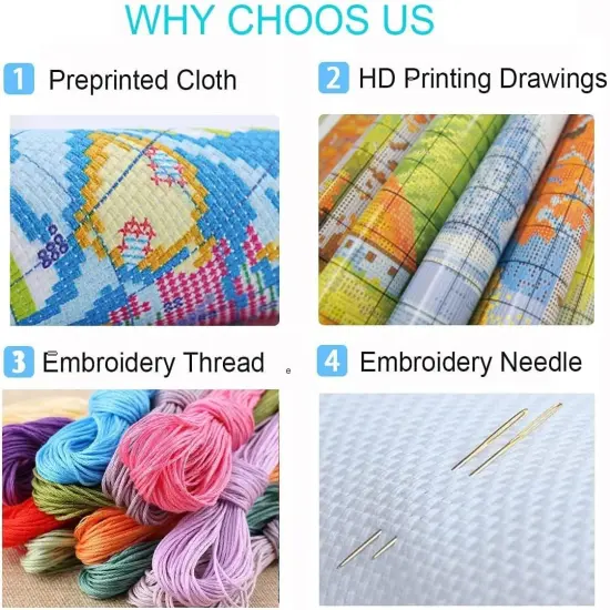 Gnome Stamped Cross Stitch Kits - Needlepoint Counted Cross Stitch Kits for Beginners {5}