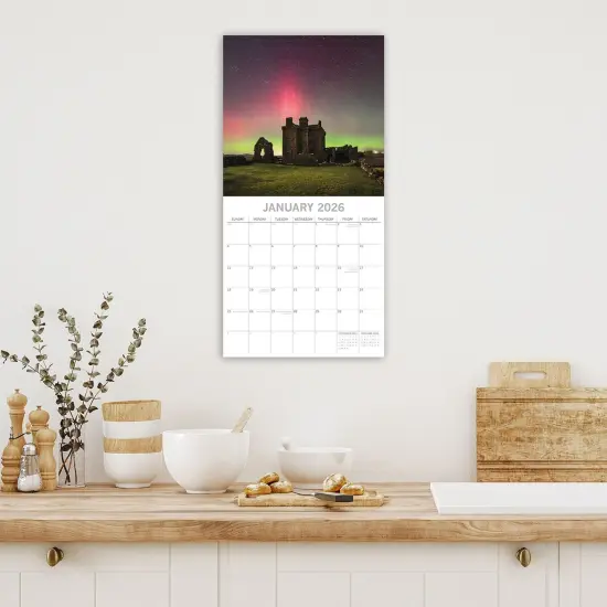 The Gifted Stationary 2026 Square Wall Calendar, Scotland, 16-Month Scenic Britain Theme Hanging Calendar with 180 Reminder Stickers, Month Planner for Home, or Creative Spaces, 12x12 In Multicolor {2}