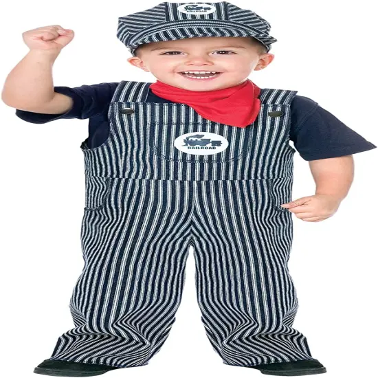 Fun World boys Costumes Baby's Train Engineer Toddler childrens costumes, Multicolor, Large 3T-4T US {1}