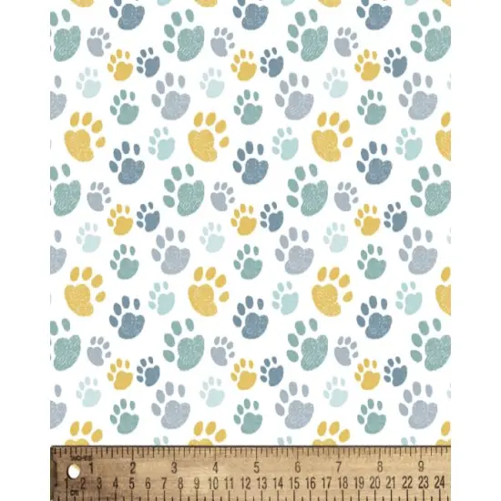 Doggy Paw Prints Cotton Fabric | By the Yard | Sewing and Crafting | 44 inches wide {2}