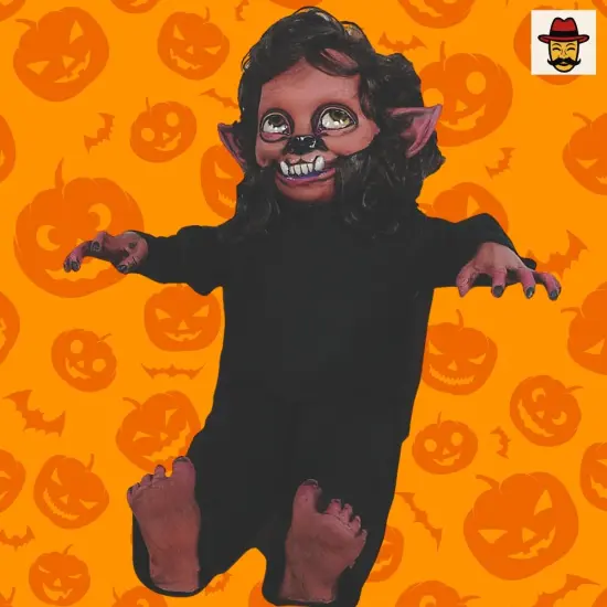 Wolfie Monster Kid Costume Poseable Childlike Werewolf Prop {6}