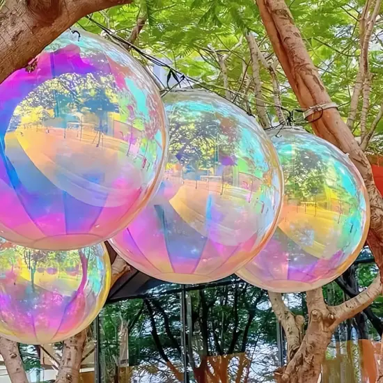 4D Round Ball Balloons for Spring/Holographic Balloons/Star Clear {1}