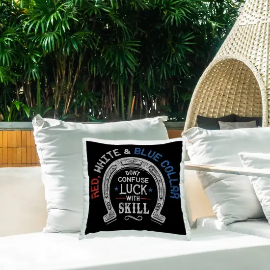 Stupell Industries Don't Confuse Luck with Skill Outdoor Pillow, 18 x 7 x 18 {2}