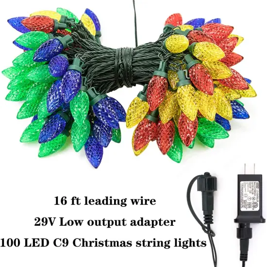 C9 Christmas String Lights - 100LED, 81 FT (Multicolor) {4}