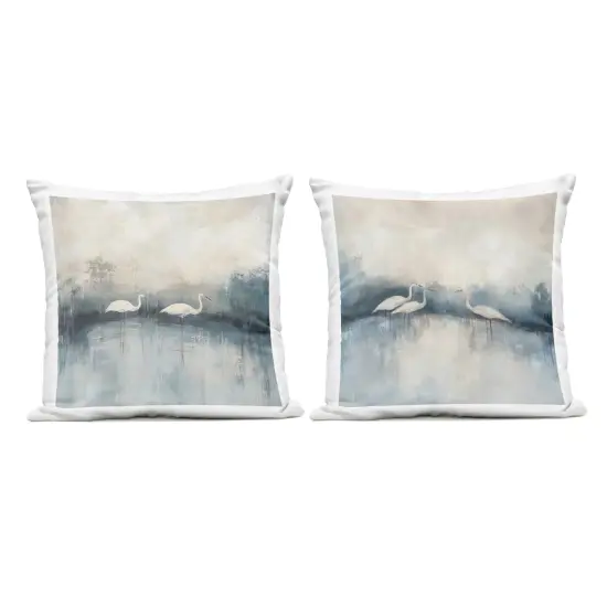 Stupell Industries Still Waters And Soft Wings 2 Piece Outdoor Printed Pillow Set design by Mona Grace, 18 x 7 x 18 {1}